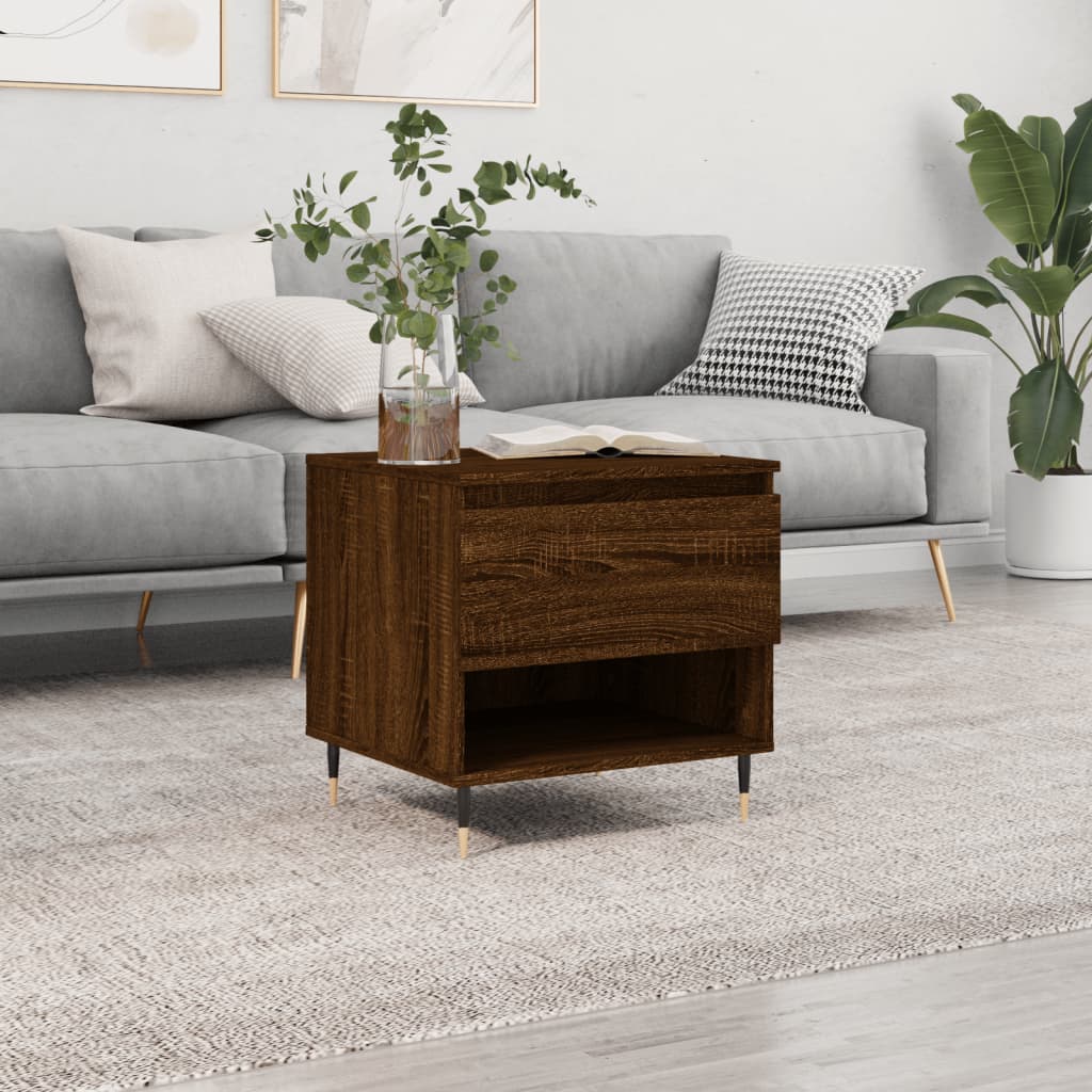 Table basse chêne marron 50x46x50 cm bois d’ingénierie - Tables basses