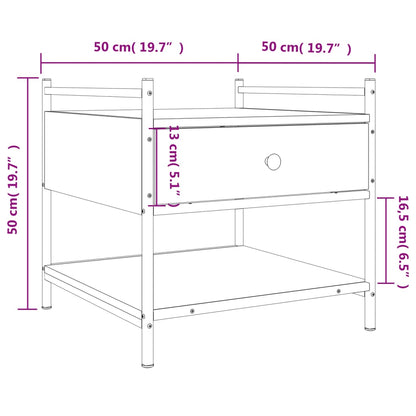 Table basse chêne marron 50x50x50 cm bois d’ingénierie - Tables basses
