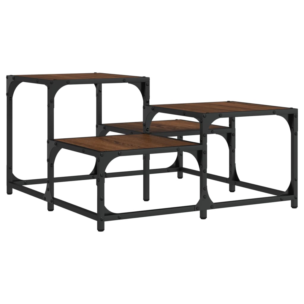 Table basse chêne marron 68x68x40 cm bois d’ingénierie - Tables basses