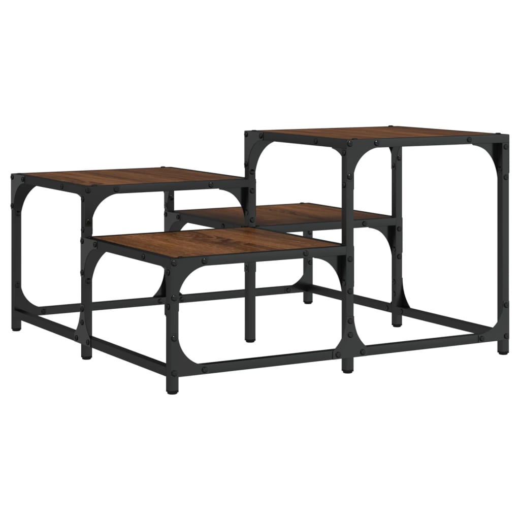 Table basse chêne marron 68x68x40 cm bois d’ingénierie - Tables basses