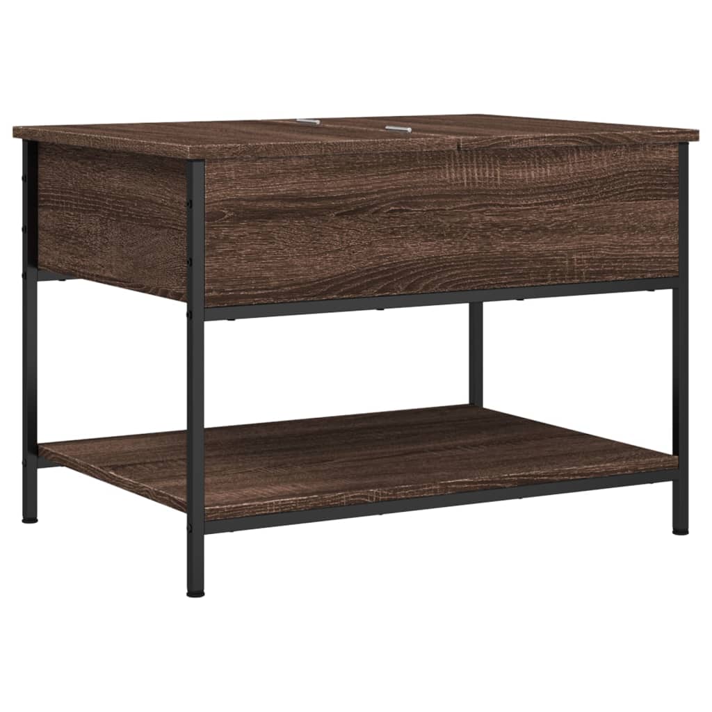 Table basse chêne marron 70x50x50 cm bois d’ingénierie et métal - Tables basses