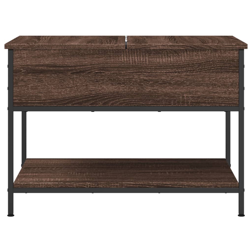 Table basse chêne marron 70x50x50 cm bois d’ingénierie et métal - Tables basses