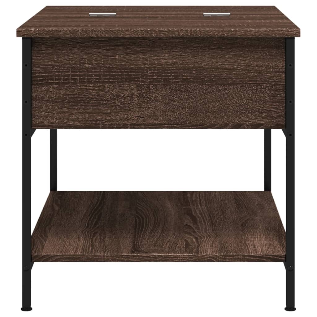 Table basse chêne marron 70x50x50 cm bois d’ingénierie et métal - Tables basses