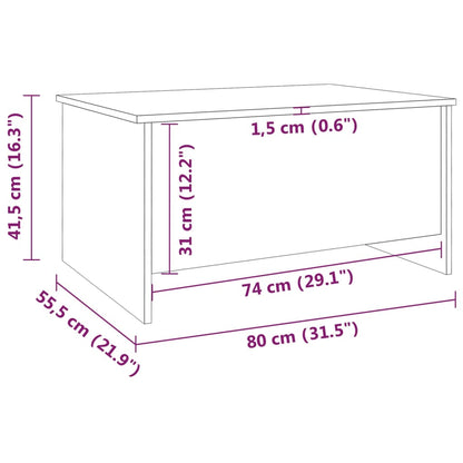 Table basse Chêne marron 80x55,5x41,5 cm Bois d’ingénierie - Tables basses
