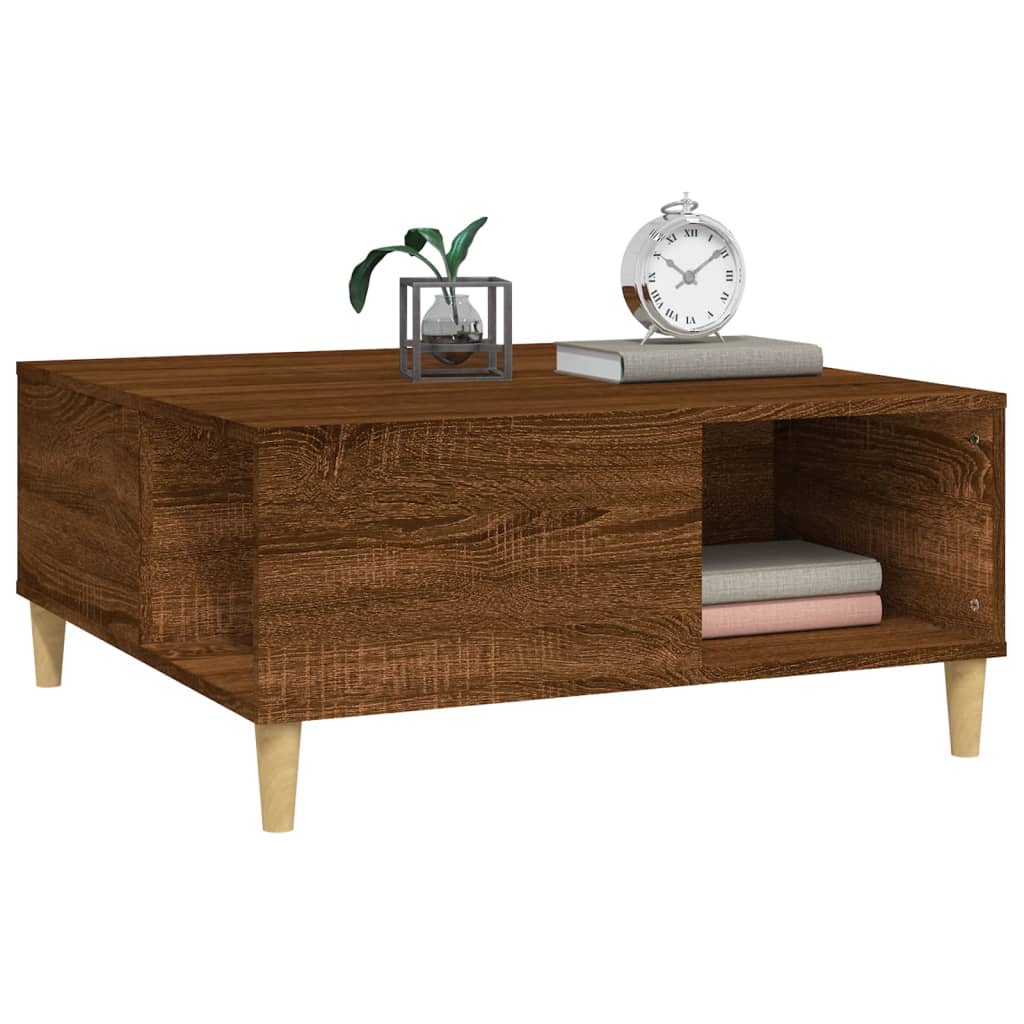Table basse chêne marron 80x80x36,5 cm bois d’ingénierie - Tables basses