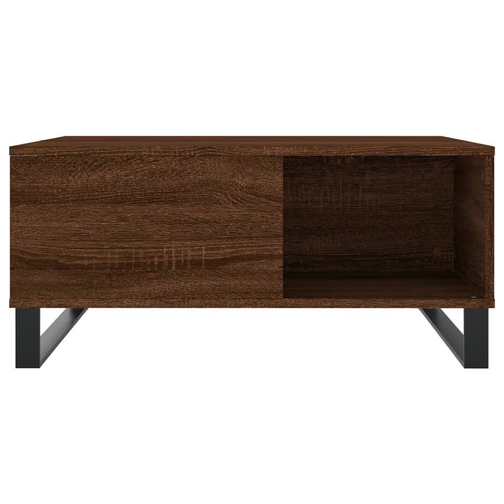 Table basse chêne marron 80x80x36,5 cm bois d’ingénierie - Tables basses