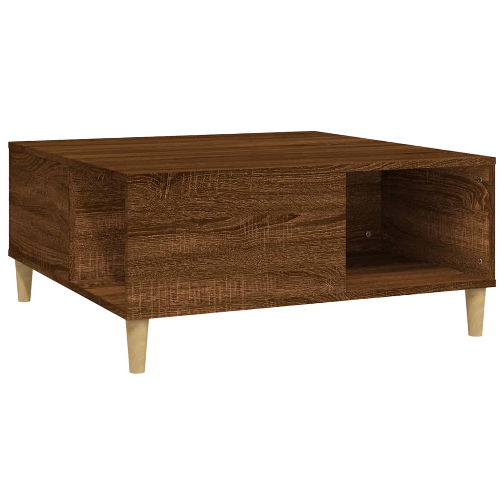 Table basse chêne marron 80x80x36,5 cm bois d’ingénierie - Tables basses
