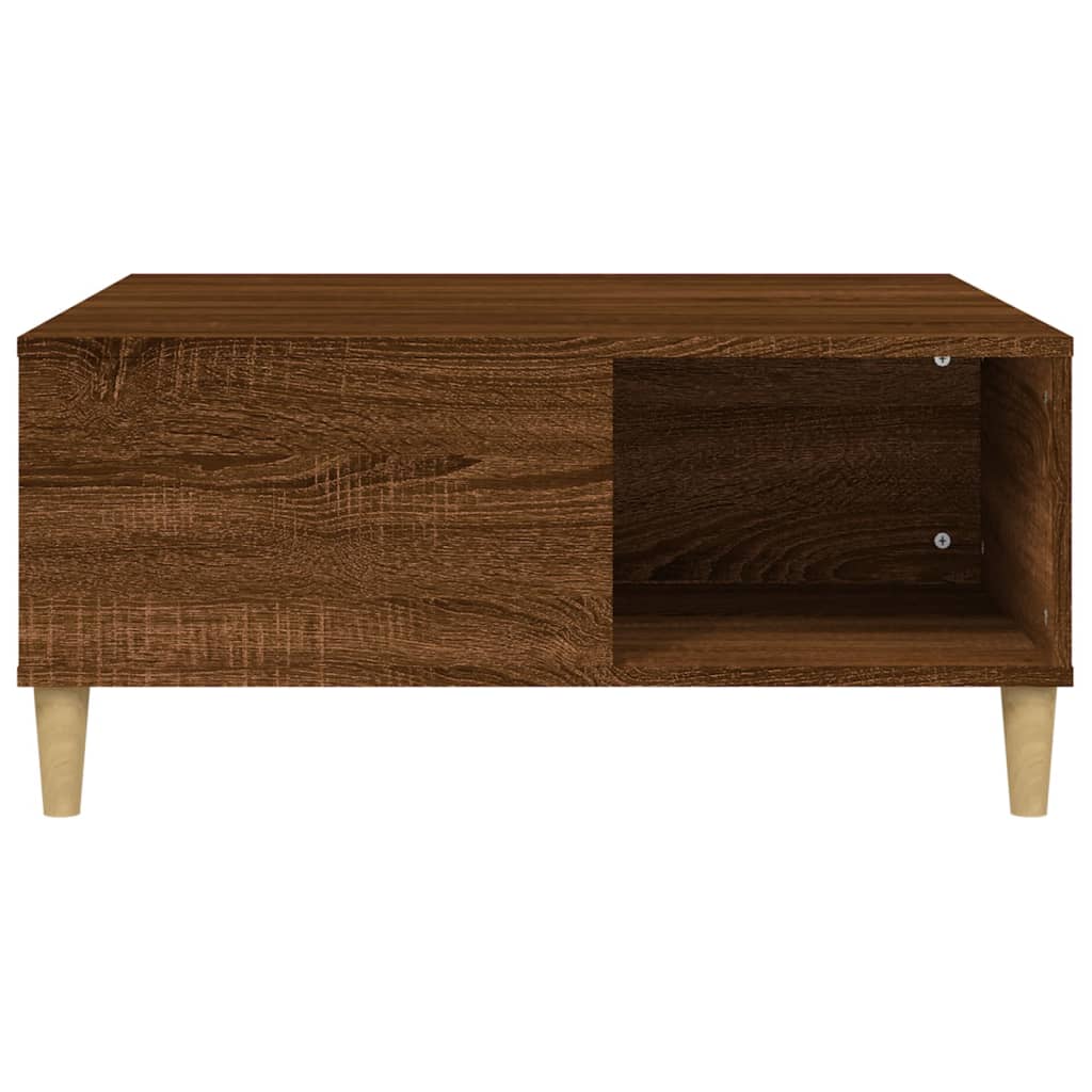 Table basse chêne marron 80x80x36,5 cm bois d’ingénierie - Tables basses