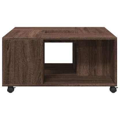 Table basse chêne marron 80x80x40 cm bois d’ingénierie - Tables basses
