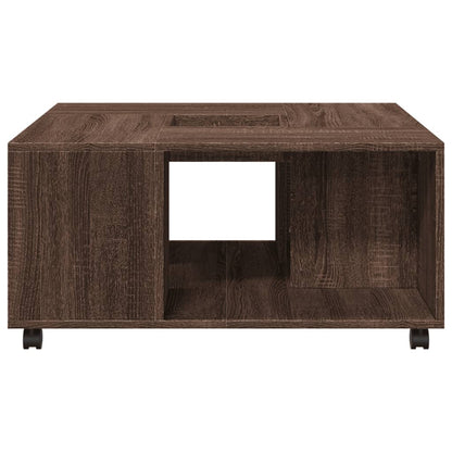 Table basse chêne marron 80x80x40 cm bois d’ingénierie - Tables basses