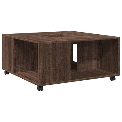 Table basse chêne marron 80x80x40 cm bois d’ingénierie - Tables basses