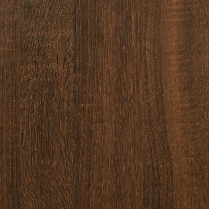 Table basse chêne marron 80x80x45 cm bois d’ingénierie et fer - Tables basses