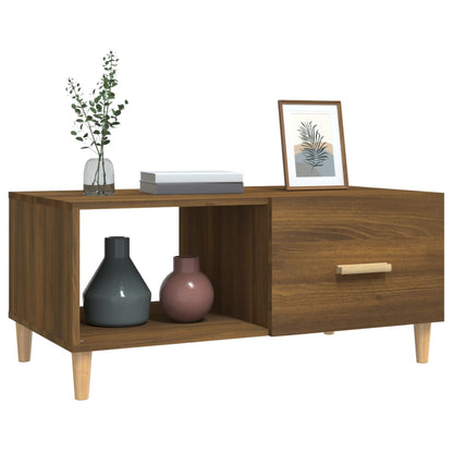 Table basse chêne marron 89,5x50x40 cm bois d’ingénierie - Tables basses