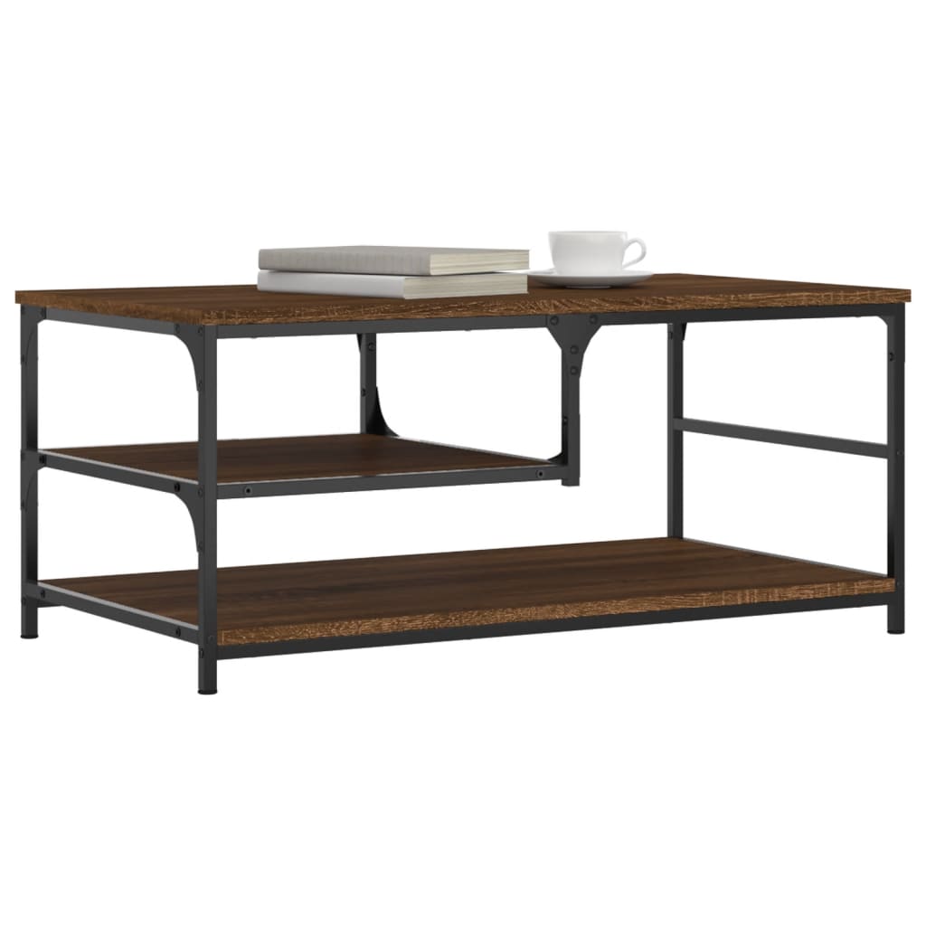 Table basse chêne marron 90x49x40 cm bois d’ingénierie - Tables basses