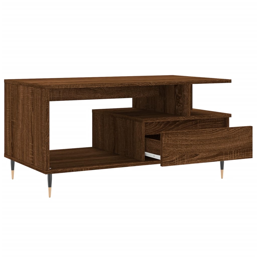 Table basse Chêne marron 90x49x45 cm Bois d’ingénierie - Tables basses