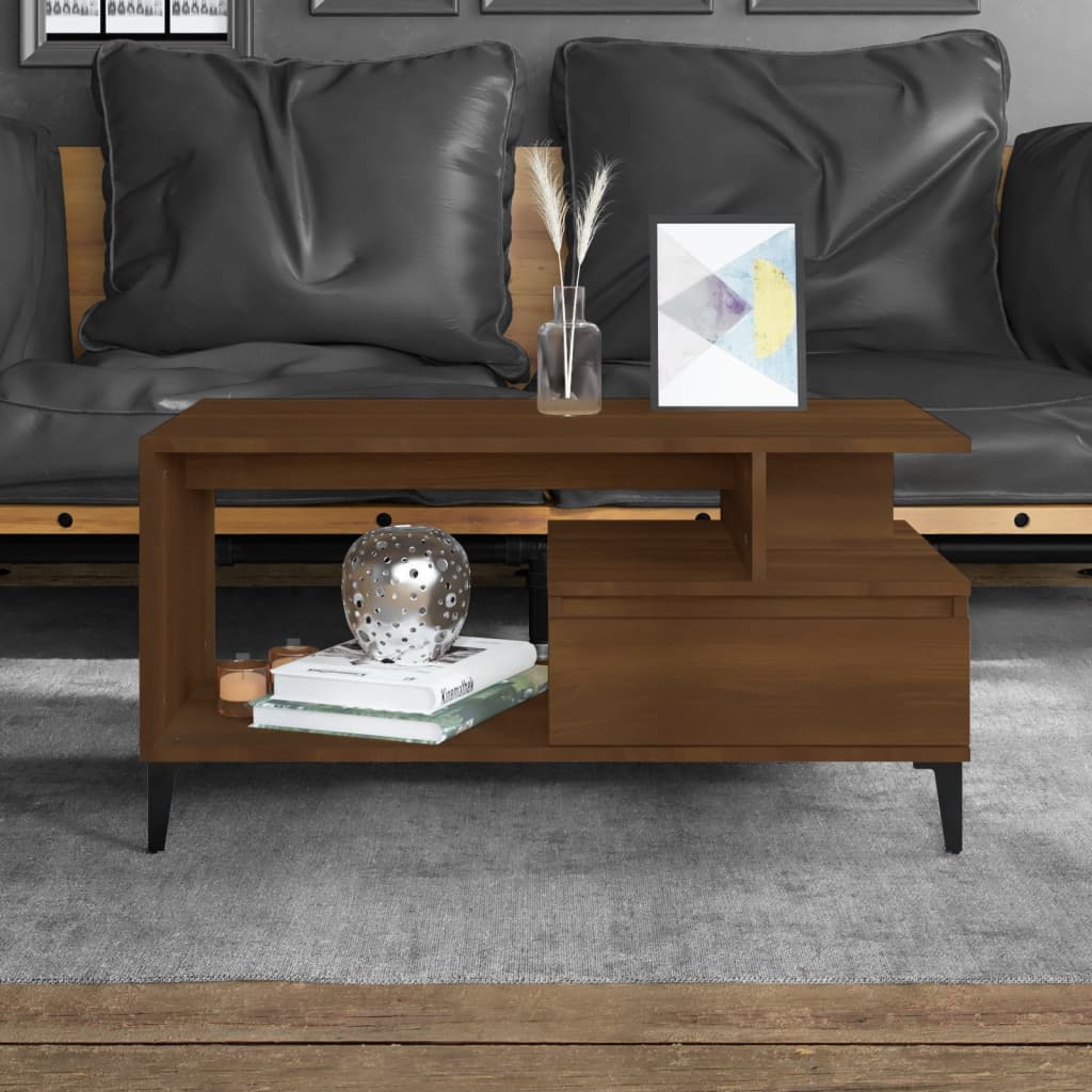 Table basse Chêne marron 90x49x45 cm Bois d’ingénierie - Tables basses