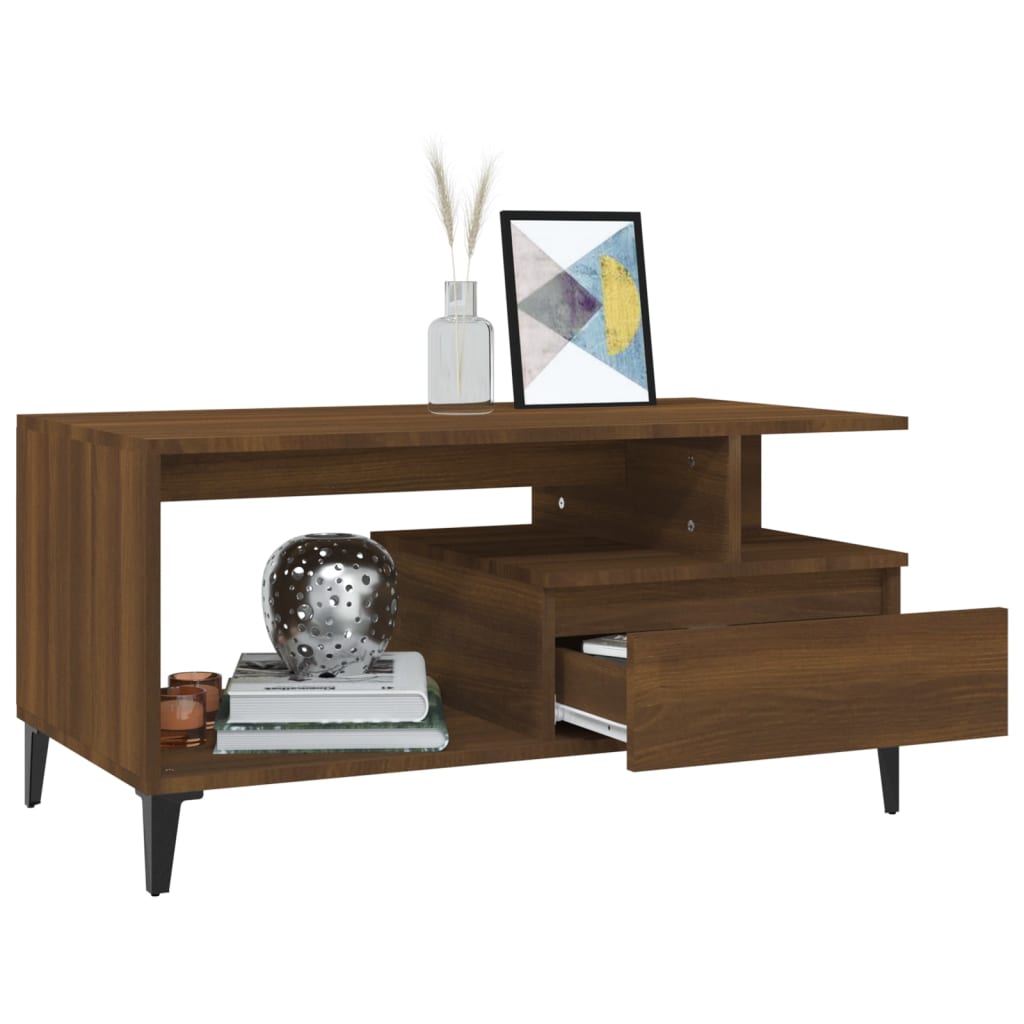 Table basse Chêne marron 90x49x45 cm Bois d’ingénierie - Tables basses