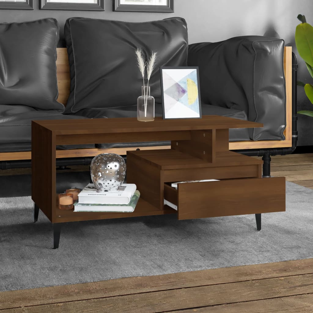 Table basse Chêne marron 90x49x45 cm Bois d’ingénierie - Tables basses
