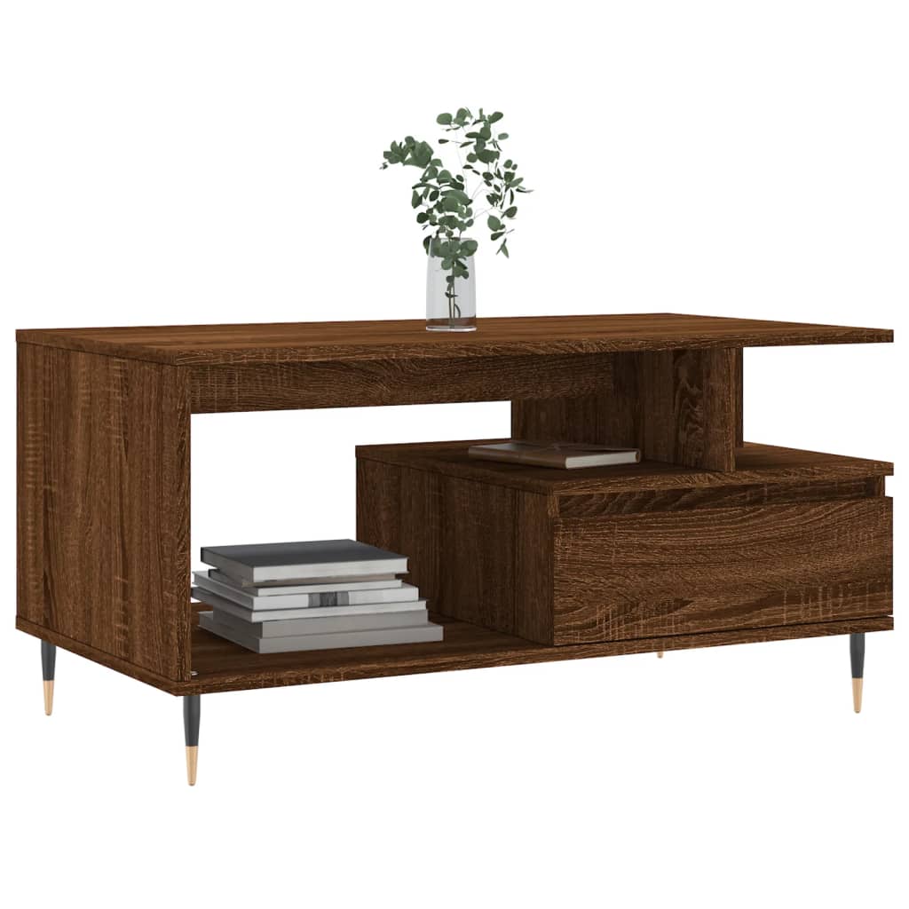 Table basse Chêne marron 90x49x45 cm Bois d’ingénierie - Tables basses