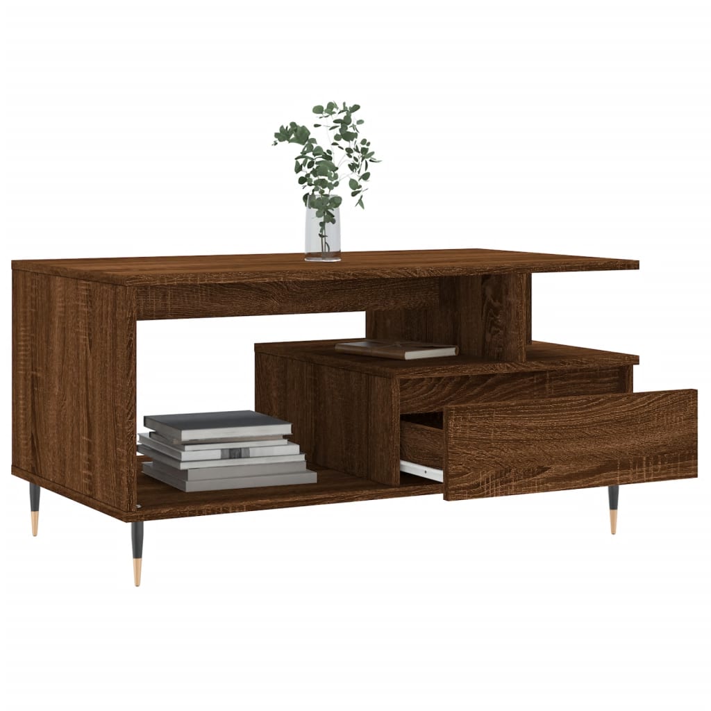 Table basse Chêne marron 90x49x45 cm Bois d’ingénierie - Tables basses
