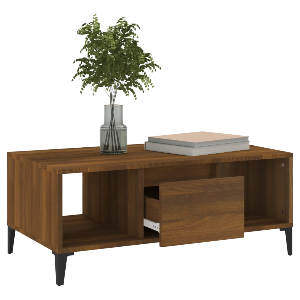 Table basse Chêne marron 90x50x36,5 cm Bois d’ingénierie - Tables basses