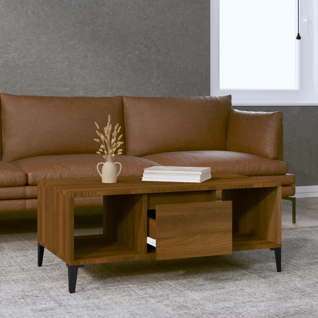 Table basse Chêne marron 90x50x36,5 cm Bois d’ingénierie - Tables basses