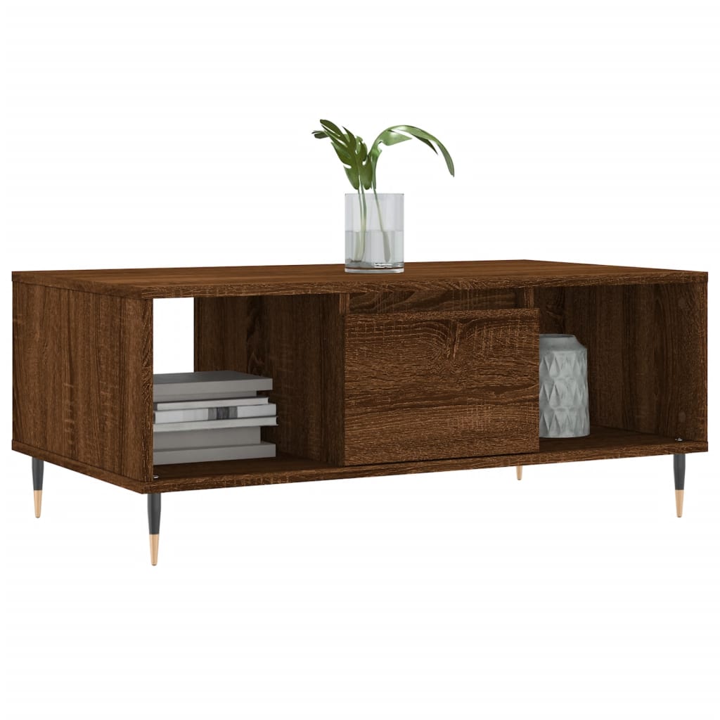 Table basse Chêne marron 90x50x36,5 cm Bois d’ingénierie - Tables basses