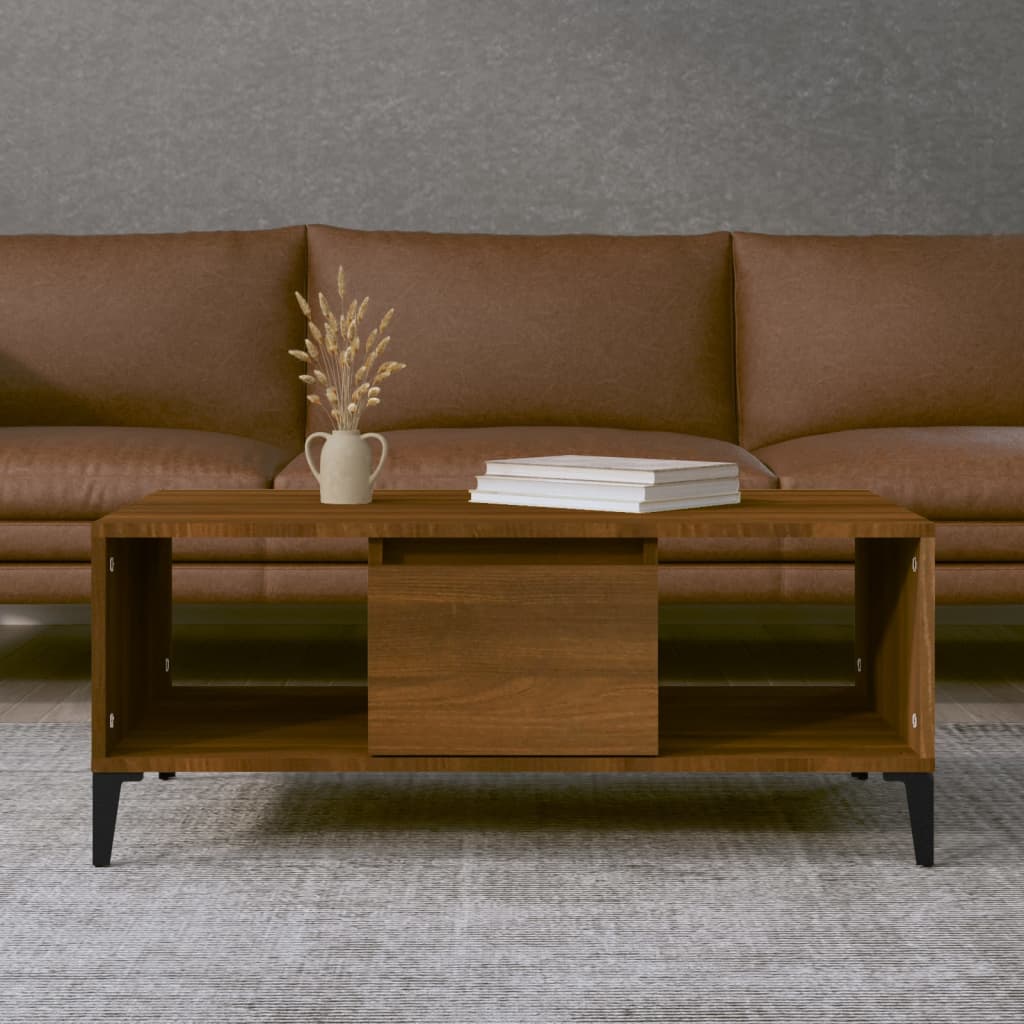 Table basse Chêne marron 90x50x36,5 cm Bois d’ingénierie - Tables basses