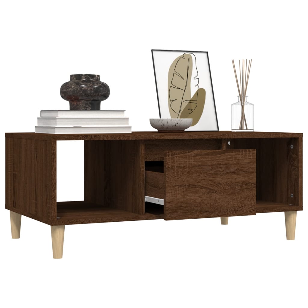 Table basse Chêne marron 90x50x36,5 cm Bois d’ingénierie - Tables basses