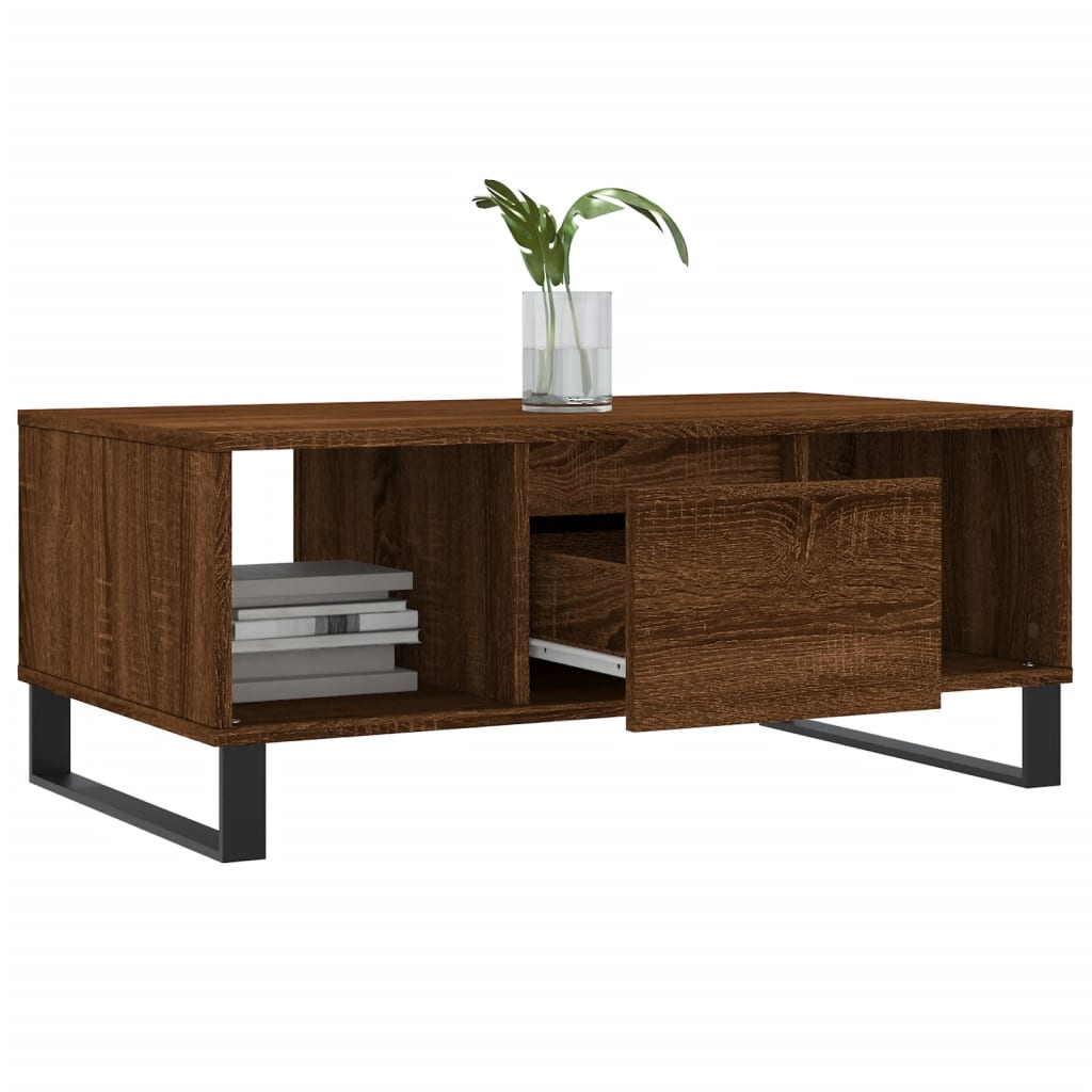 Table basse Chêne marron 90x50x36,5 cm Bois d’ingénierie - Tables basses