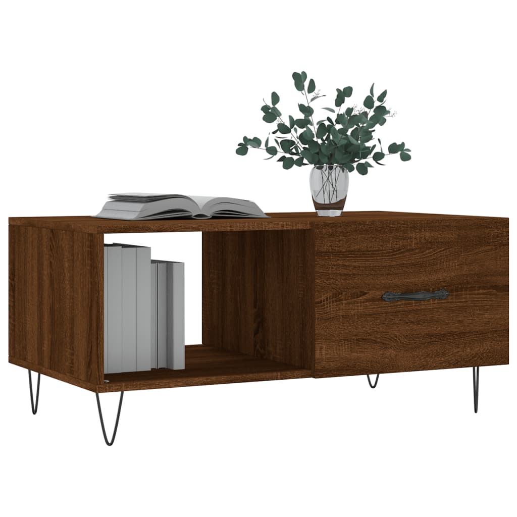 Table basse chêne marron 90x50x40 cm bois d’ingénierie - Tables basses
