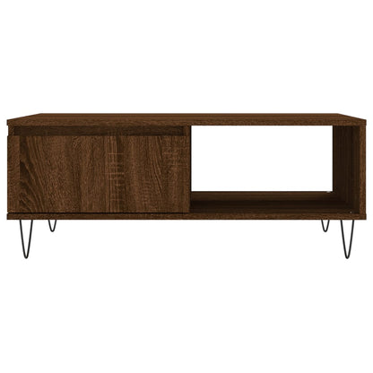 Table basse chêne marron 90x60x35 cm bois d’ingénierie - Tables basses