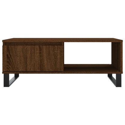 Table basse chêne marron 90x60x35 cm bois d’ingénierie - Tables basses