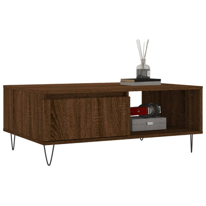 Table basse chêne marron 90x60x35 cm bois d’ingénierie - Tables basses