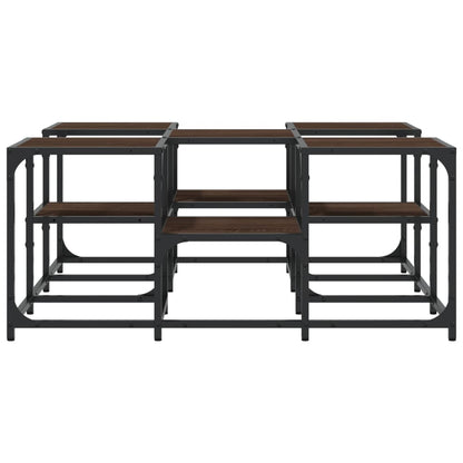 Table basse chêne marron 91x91x40 cm bois d’ingénierie - Tables basses