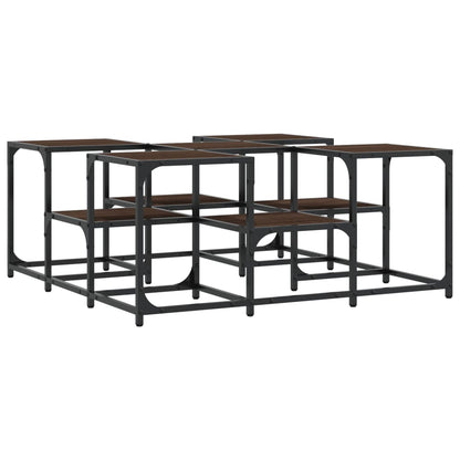 Table basse chêne marron 91x91x40 cm bois d’ingénierie - Tables basses