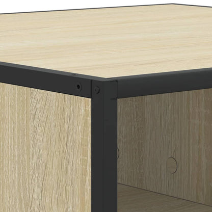 Table basse chêne sonoma 100x100x30 cm bois d’ingénierie/métal - Tables basses