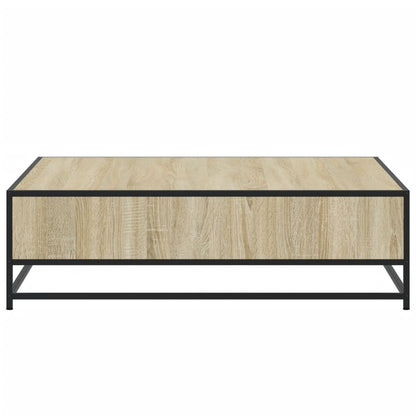 Table basse chêne sonoma 100x100x30 cm bois d’ingénierie/métal - Tables basses