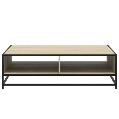 Table basse chêne sonoma 100x100x30 cm bois d’ingénierie/métal - Tables basses