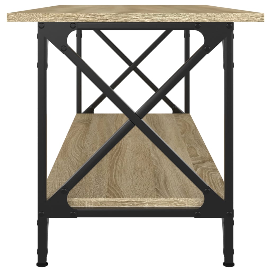 Table basse Chêne sonoma 100x45x45 cm Bois d’ingénierie et fer - Tables basses