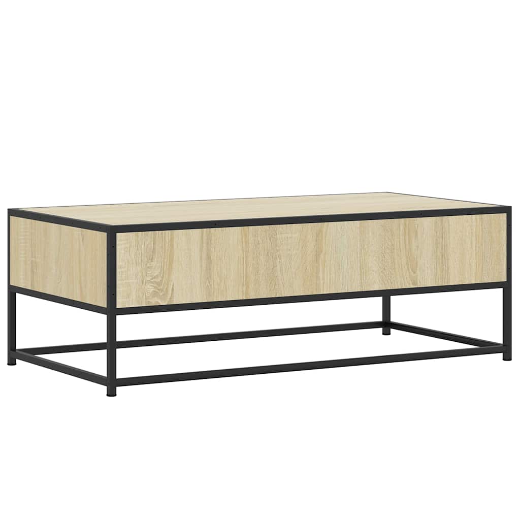 Table basse chêne sonoma 100x50x35cm bois d’ingénierie et métal - Tables basses