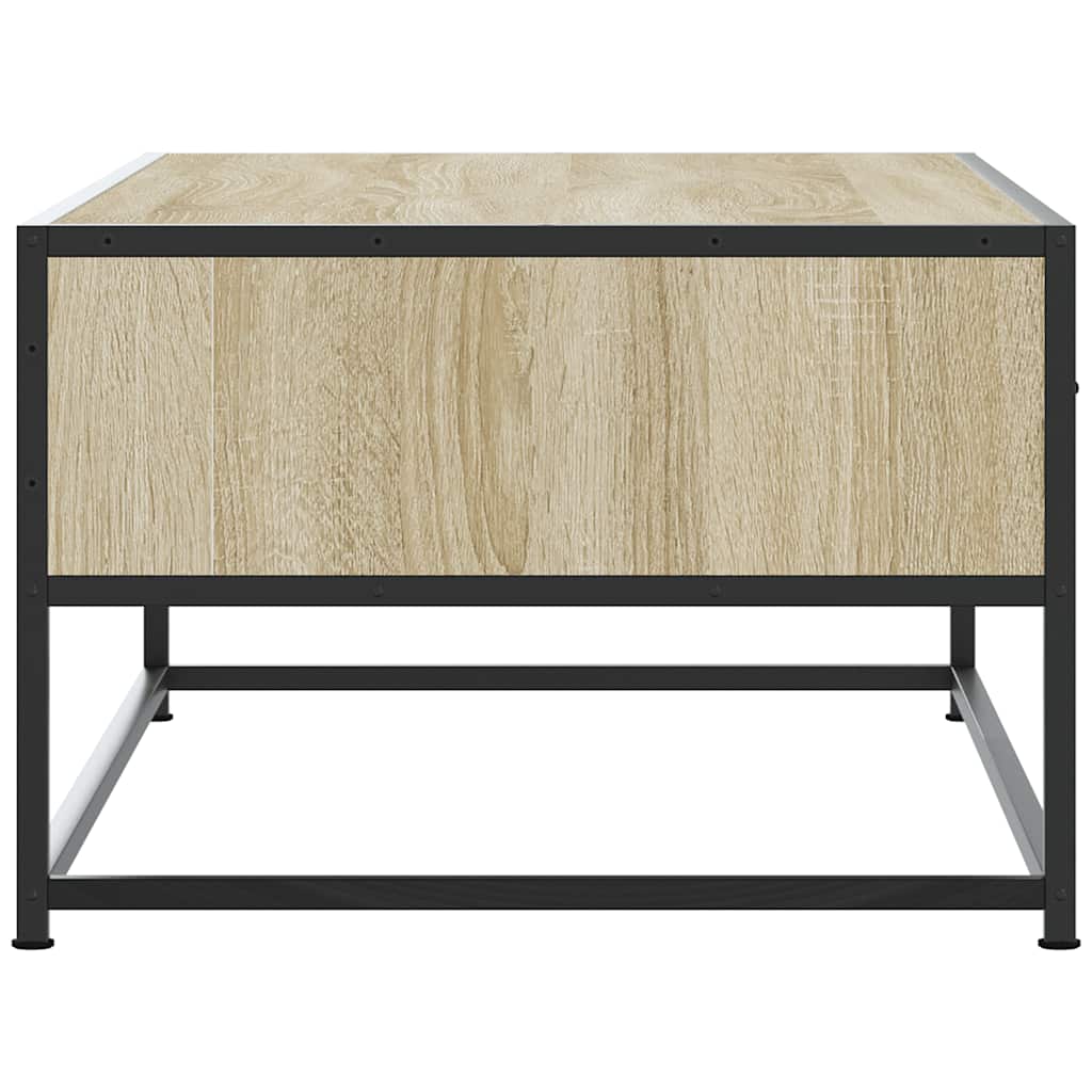 Table basse chêne sonoma 100x50x35cm bois d’ingénierie et métal - Tables basses
