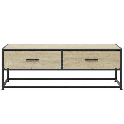 Table basse chêne sonoma 100x50x35cm bois d’ingénierie et métal - Tables basses