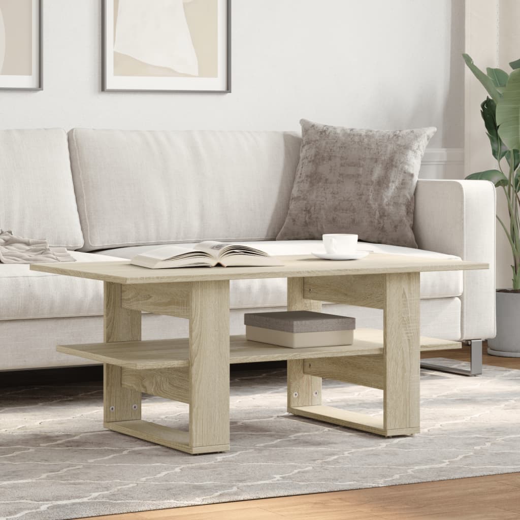 Table basse chêne sonoma 102x55x42 cm bois d’ingénierie - Tables basses
