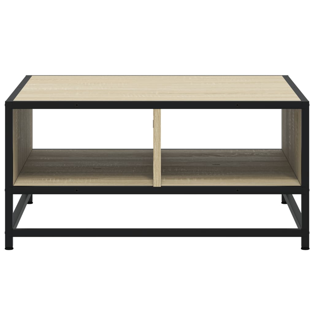 Table basse chêne sonoma 60,5x60,5x30cm bois d’ingénierie/métal - Tables basses