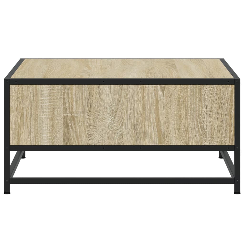 Table basse chêne sonoma 60,5x60,5x30cm bois d’ingénierie/métal - Tables basses