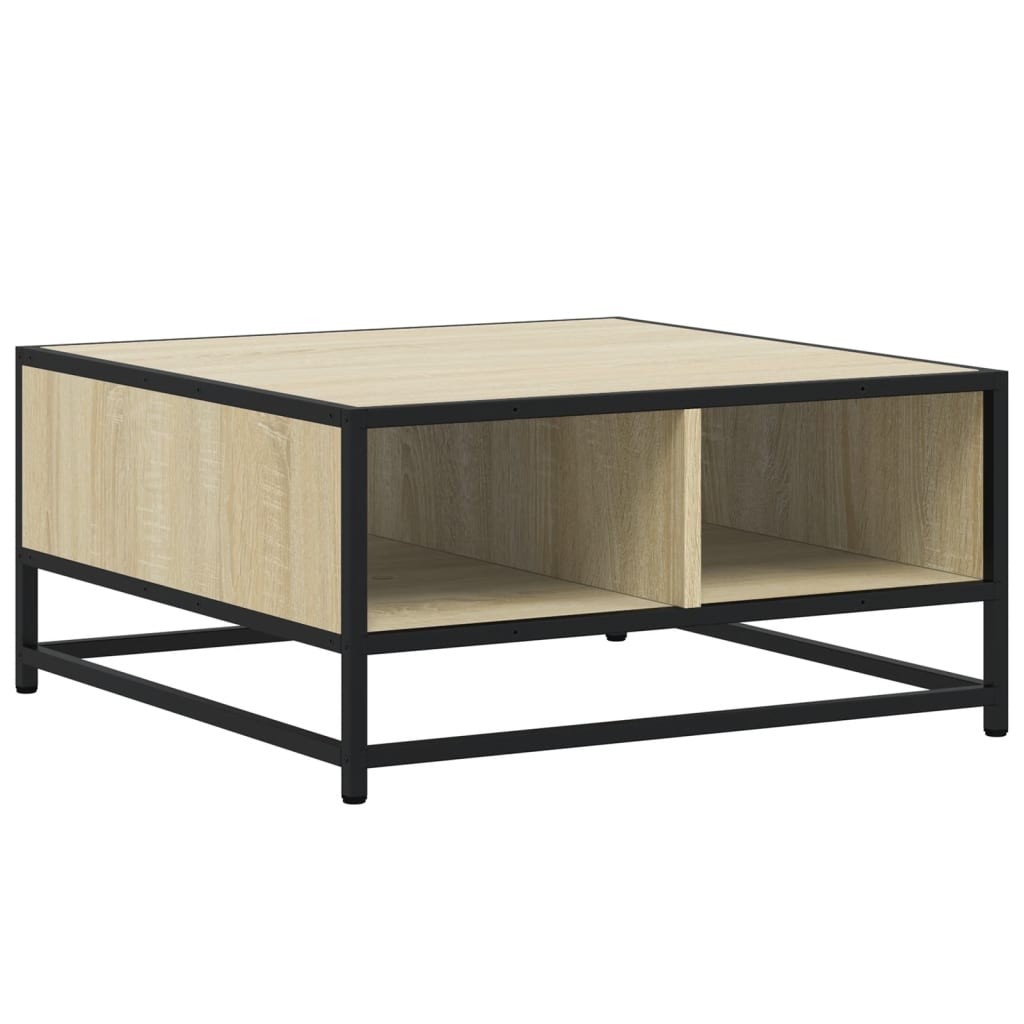 Table basse chêne sonoma 60,5x60,5x30cm bois d’ingénierie/métal - Tables basses