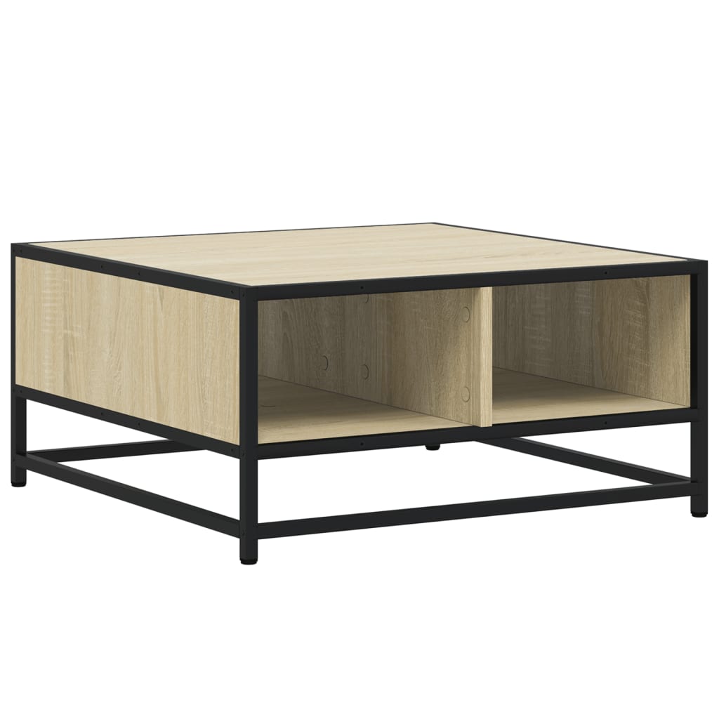 Table basse chêne sonoma 60,5x60,5x30cm bois d’ingénierie/métal - Tables basses