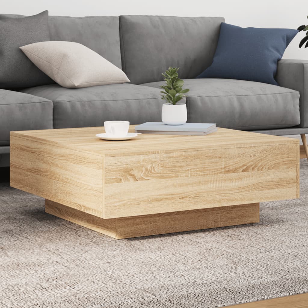 Table basse chêne sonoma 80x80x31 cm bois d’ingénierie - Tables basses