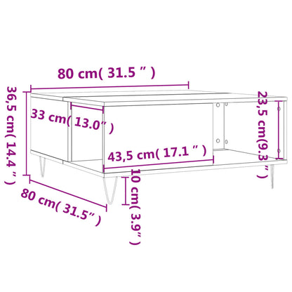 Table basse chêne sonoma 80x80x36,5 cm bois d’ingénierie - Tables basses